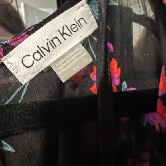 CALVIN KLEIN NET floral chiffon midi dress - Picture 5 of 9
